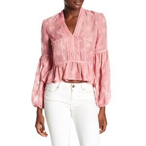NWT ROMEO & JULIET COUTURE Pink Star Hi Lo Blouse Small NEW S
